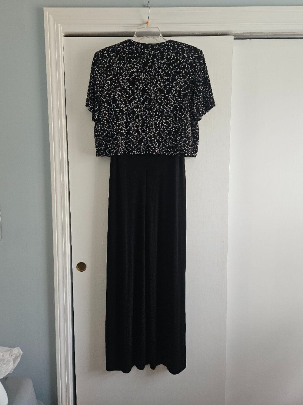 Ronni Nicole Black & White 2 Piece Pop-Over Easy Care Knit 16 Maxi Dress - Picture 5 of 12
